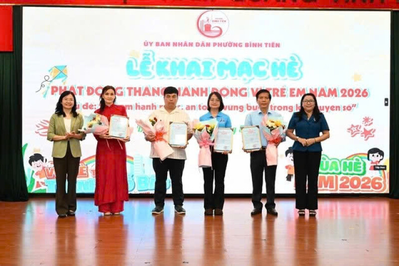 EMG Education đồng hành cùng chương trình khai mạc hè 2026 và Tháng hành động vì trẻ em tại phường Bình Tiên