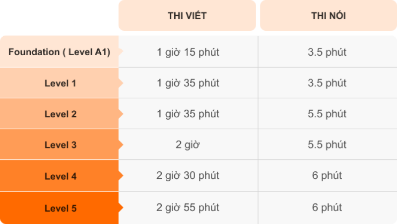 Cấu trúc bài thi